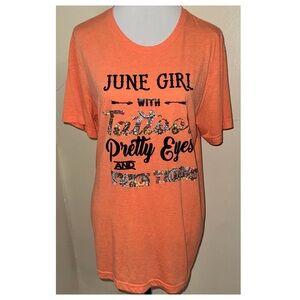 “June Girl With Tattoos Pretty Eyes and Thick Thighs” Short Sleeve Tee, Sz Lg